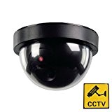 Phot-R Extérieur Intérieur Faux Imitation IR Dôme CCTV Clignotant LED rouge clignotant Sécurité Surveillance Dummy Caméra avec l'autocollant d'avertissement - ...