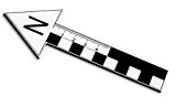 Photo échelle Dibond du Nord Flèche 10 cm règle échelle 142 mm longueur