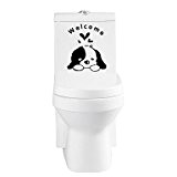 Piteng™ autocollant de bains Stickers muraux stickers muraux, baPitenge dessinée chien pvc toilette autocollants autocollant de bain