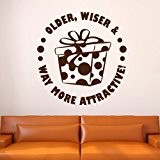 Plus ancien, Anniversaire Wiser Et Way Plus Attractive Wall Sticker Party Decor Art Decal disponible en 5 dimensions et 25 ...