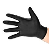 Polyco BG Nitrile Gloves Abrasion-resistance Rolled-cuff Medium Black Ref GL8972 [Pack 100]