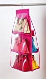 Portable Hanging Shelf Wardrobe Storage Clothing Handbag Shoes Organizer Hanger plastic fabric , by LC Prime