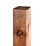 Poteau carré en bois de pin pour clôture grillagée, clôture en plastique, clôture de jardin 7 x 7 x 180 cm