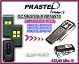 PRASTEL MPSTF2E / MPSTF3E / MPSTF4E Compatible Télécommande, 4 canaux 433,92Mhz fixed code CLONER. Remplacement de haute qualité pour LE ...