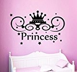 Princesse Stickers muraux en vinyle Motif couronne de princesse conte de fées magique design étoiles fille chambre Murales Art Kids ...