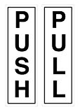 Push & Pull en vinyle de panneau de porte de sécurité Stickers