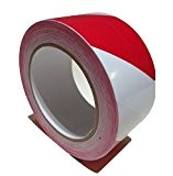 PVC warnband Ruban adhésif Ruban adhésif rouge/blanc 50 mm x 33 m Signal Ruban Ruban de délimitation de sélection du sol, rouge