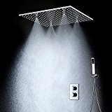 QER- Set de douche Ensemble de douche thermostatique pour douchette à pluie de pluie de 20 po Ensemble de miroir ...