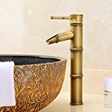 qnqa style européen de cuivre antique robinet froid et chaud, rétro Creative Home, salle de bain, eau, bambou, seul trou ...