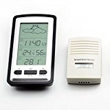 QUMOX Alarme sans fil Horloge numérique avec station météo humidité et température + sonde extérieure