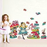 R00360 Stickers muraux pour enfants imprimé sur papiers peints Wall Art - Le monde d'Alice