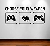 RaDecal CHOOSE YOUR WEAPON | Video Game Gaming Vinyl Decal Wall Sticker Mural - Kids Children Boys Teenager Teens Bedroom, ...