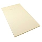 Receveur de douche 80 x 100 cm extra plat PIATTO en SoliCast® surface ardoisée, largeur 80cm beige