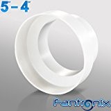 Reducer 5 to 4 (125-100mm) for Ducting Pipe- Plastic PVC Round Ducting for Extractor fan, Bathroom, Kitchen,Toilet, Domestic Ventilation, Hydroponics ...