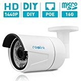 Reolink RLC-410S 4MP HD Fixed Lens PoE Bullet IP Security Camera, with 16G Micro SD Card Built-in, Night Vision, Waterproof, ...