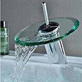robinets mitigeur ronde verre bec cascade salle de bain robinet d'évier Chrome Terminer baignoire mitigeur de lavabo Vanity