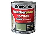 Ronseal RSLWPSGS750 750 ml Résistant aux intempéries Peinture bois extérieur 10 ans printemps satin – vert