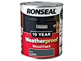 Ronseal wpgs750 750 ml 10 Année résistant aux intempéries Peinture bois extérieur finition satinée – Gris