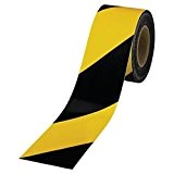 Rubalise jaune et noir 50 mm x 500 m - Ruban de signalisation de chantier, travaux, balisage - périmètre de ...