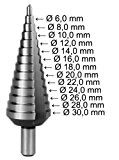 Ruko - Terrax - Foret étagé - Taille 2/6 - Capacité de perçage : 0 - 30 mm (Import Allemagne)