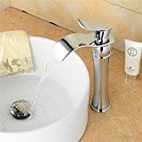 SADASD Robinet de lavabo Chrome laiton coude naturel l'argenture d'eau tombe de haut niveau entre le robinet d'assainissement (eau chaude ...