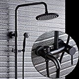 SAEJJ-Robinet de douche douche noir américain de cuivre en bronze, douche, toilettes aérosol rétro Ensemble de douche