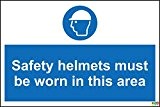 safety helmets must be worn in this area de sécurité 1,2 mm en plastique rigide, dimensions :  400 x ...