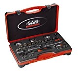 Sam Outillage 75-RS1Z Coffret de Douilles avec accessoires 1/4" 1/2" 51 outils
