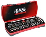 SAM Outillage 75-SH23Z Coffret de douilles/accessoires 1/2" 23 Outils de 8 à 32 mm