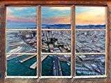 San Francisco au coucher du soleil effet de crayon d'art Fenêtre en 3D look, mur ou format vignette de la ...