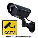 SAVFY® Fausse caméra de surveillance CCTV factice d'extérieur/interieur Dummy Camera