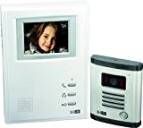 SCS SEN4139309 Kit portier vidéo 4 fils écran couleur 10 cm Platine de rue vision nocturne Blanc