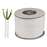 Sel 3183Y Câble flexible 3 core Blanc 10 mètres x 1,5 mm 15 Amp