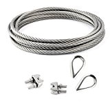SET 10m cable 5mm acier inox cordage torons: 7x7 + 2 serre-câbles étrie + 2 cosse coeur - beaucoup de ...