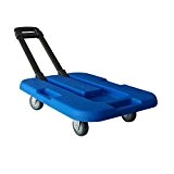 SHD Chariot À Plat Pliant Portable Avec Tige Pas De Bruit Charge 200KG Pour Famille Usine Supermarché Entrepôt (Bleu)