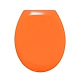 Siège de toilette avec soft close et fonction de déverrouillage rapide fabriqué en thermodurcissable, orange