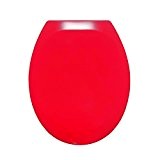 Siège de toilette avec soft close et fonction de déverrouillage rapide fabriqué en thermodurcissable, rouge