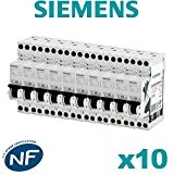 Siemens - Lot de 10 Disjoncteurs électriques phase + neutre 20A
