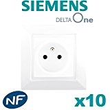 Siemens - Lot de 10 Prises 2P+T Blanc DELTA ONE