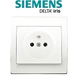 Siemens - Prise 2P+T Blanc Delta Iris + Plaque basic Blanc