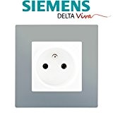 Siemens - Prise 2P+T Blanc Delta Viva + Plaque Silver