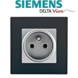 Siemens - Prise 2P+T Silver Delta Viva + Plaque Anthracite