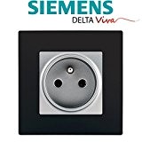 Siemens - Prise 2P+T Silver Delta Viva + Plaque Noir