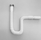 Siphon universel flexible jOLLYFLEX pour lavabo de salle de bain sUPER-stretch-ne de 390-865 mm-extensible en plastique 5/4 "- 32 cm ...