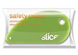 SLICE 00200 Cutter de Sécurité,  Lame Micro-Céramique, Sachet Coussin, Vert