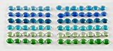 Smoobee Emerald Green Blue Beautiful Gem Stickers for Customizing The No Cry Hairbrush Brosse à cheveux - 72 pieces