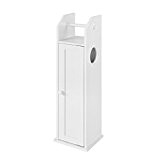 SoBuy® FRG135-W Support Papier Toilette Armoir Porte-papier Toilettes Porte Brosse WC en Bois - Blanc