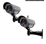 SODIAL(R) 2x Lumiere clignotante de securite factice Fausse camera de surveillance Bullet LED infrarouge
