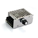 SODIAL (R)Regulateur Tension Voltage Controleur Vitesse Dimmer SCR + Coque 4000W AC 220V