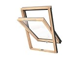 Solstro EcoVent: Fenêtre de Toit en bois avec ventilation 114 x 118 cm (taille S06, S6A, SK06)